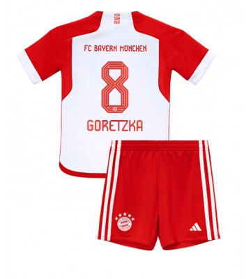 Bayern Munich Leon Goretzka #8 Replica Home Stadium Kit for Kids 2023-24 Short Sleeve (+ pants)